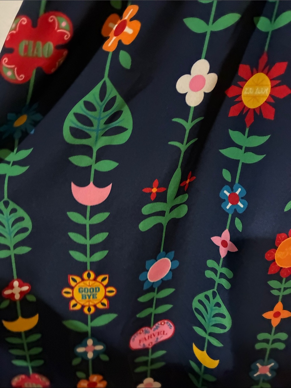 Disney Parks Women’s It’s A Small World Navy Floral Dress Medium - Picture 6 of 10